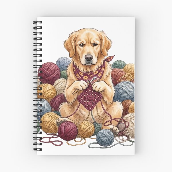 Item preview, Golden Retriever Crocheting with Yarn - Cute Dog Crafter designed and sold by CulturalCurios.