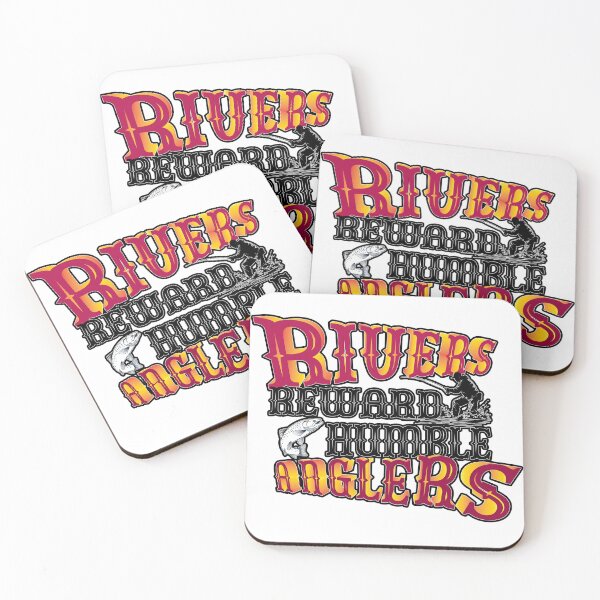 Item preview, Trout fishing illustration "Rivers Reward Humble Anglers" designed and sold by Art-Horizon.