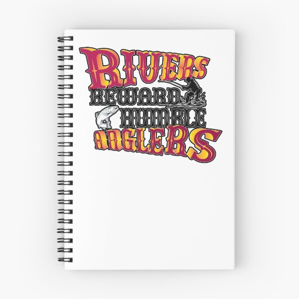 Item preview, Trout fishing illustration "Rivers Reward Humble Anglers" designed and sold by Art-Horizon.