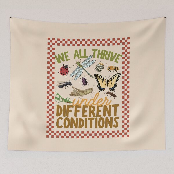Item preview, We All Thrive Under Different Conditions Checkered Insects designed and sold by SunfullyYours.