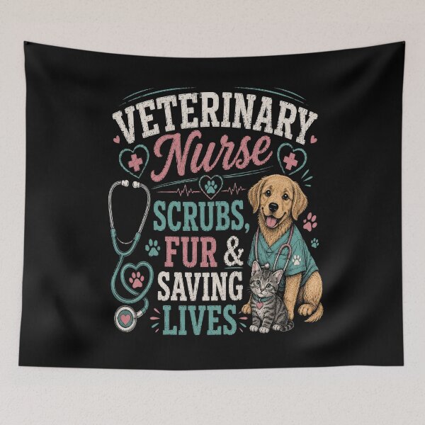 Item preview, Veterinary Nurse Scrubs, Fur & Saving Lives designed and sold by SavvyKloset.