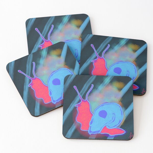 Item preview, Snail with skull-shaped shell on a disco background designed and sold by mousse-tache.