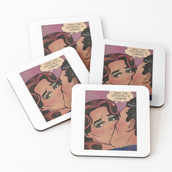 Aperçu de l'œuvre Oui, je suis définitivement lesbienne ! Design rétro BD, autocollant humoristique lesbien, t-shirt vintage pop art WLW Pride, cadeau saphique LGBTQ+ créée et vendue par DEVLUSH.