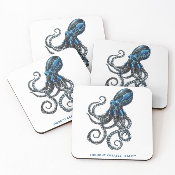 Item preview, Thought Creates Reality: Cyber Octopus Biomechanical Art designed and sold by CalmFrameArt.