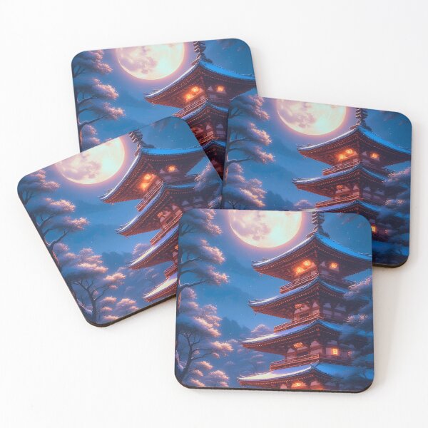 Item preview, Mystic Pagoda Beneath the Lunar Sky designed and sold by ZenGrooves.