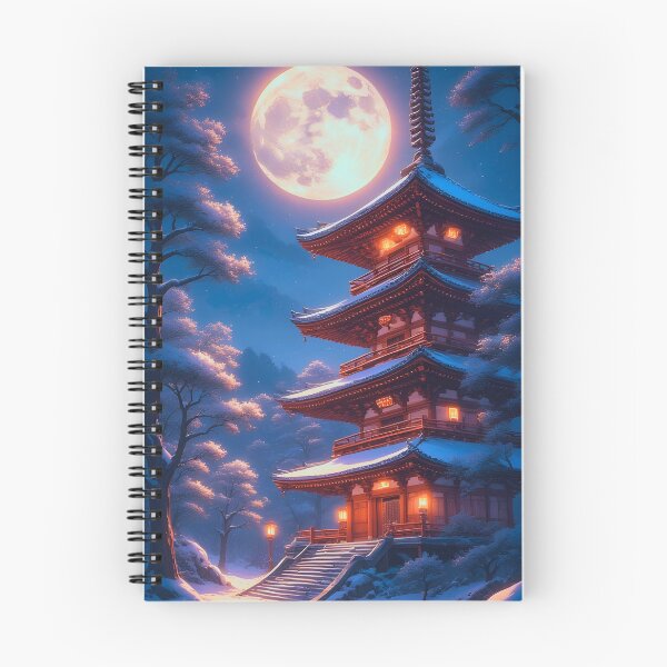 Item preview, Mystic Pagoda Beneath the Lunar Sky designed and sold by ZenGrooves.
