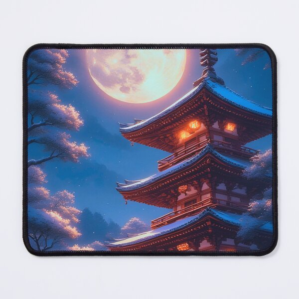 Item preview, Mystic Pagoda Beneath the Lunar Sky designed and sold by ZenGrooves.