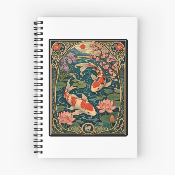 Item preview, Japanese Koi Fish Art Nouveau Lotus Pond designed and sold by AntiqueImages.