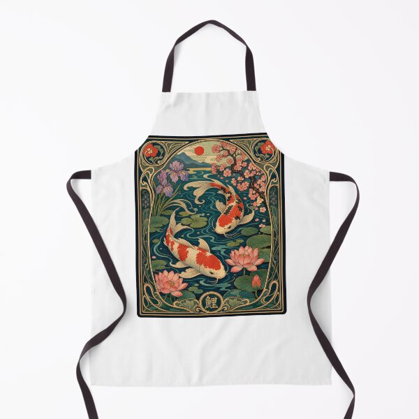 Item preview, Japanese Koi Fish Art Nouveau Lotus Pond designed and sold by AntiqueImages.