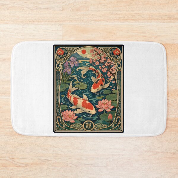 Item preview, Japanese Koi Fish Art Nouveau Lotus Pond designed and sold by AntiqueImages.
