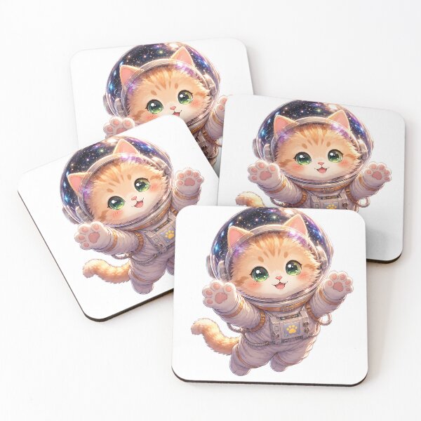 Item preview, Cute Astronaut Cat in Space - Kawaii Astro Kitten Sticker designed and sold by 299Art.