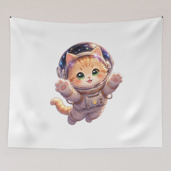 Item preview, Cute Astronaut Cat in Space - Kawaii Astro Kitten Sticker designed and sold by 299Art.
