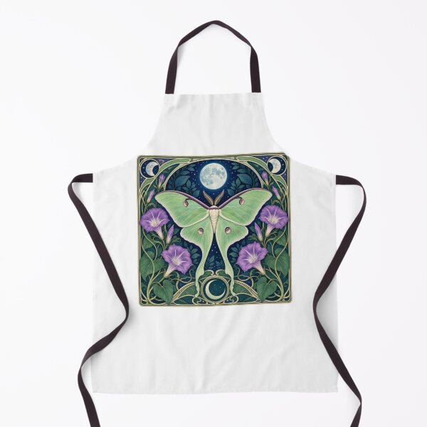 Item preview, Luna Moth Full Moon Morning Glory Art Nouveau designed and sold by AntiqueImages.