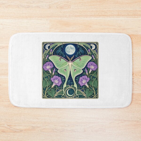 Item preview, Luna Moth Full Moon Morning Glory Art Nouveau designed and sold by AntiqueImages.
