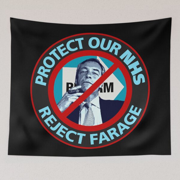 Item preview, PROTECT THE NHS REJECT FARAGE designed and sold by Paparaw.