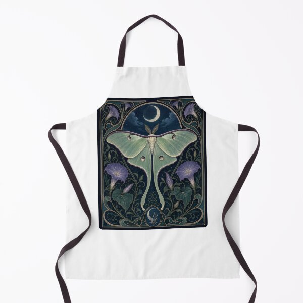 Item preview, Art Nouveau Luna Moth Moon Morning Glory Design designed and sold by AntiqueImages.