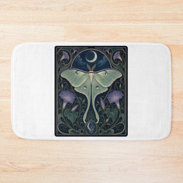 Item preview, Art Nouveau Luna Moth Moon Morning Glory Design designed and sold by AntiqueImages.