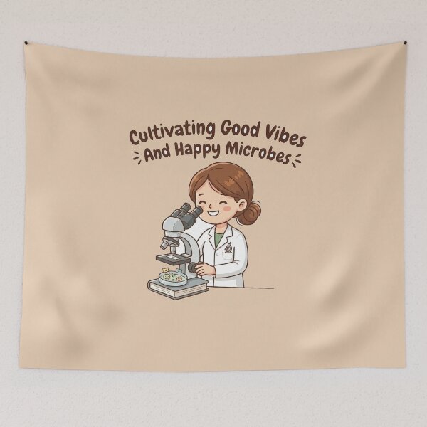 Item preview, Cute Microbiologist Cultivating Good Vibes Sticker designed and sold by BlueMandarin.