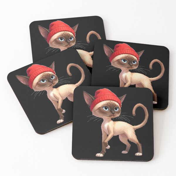 Item preview, Siamese Sam Cool Cattytude Mascot – Sleek Siamese Cat Character (black) designed and sold by Pioneer Spirit Market.