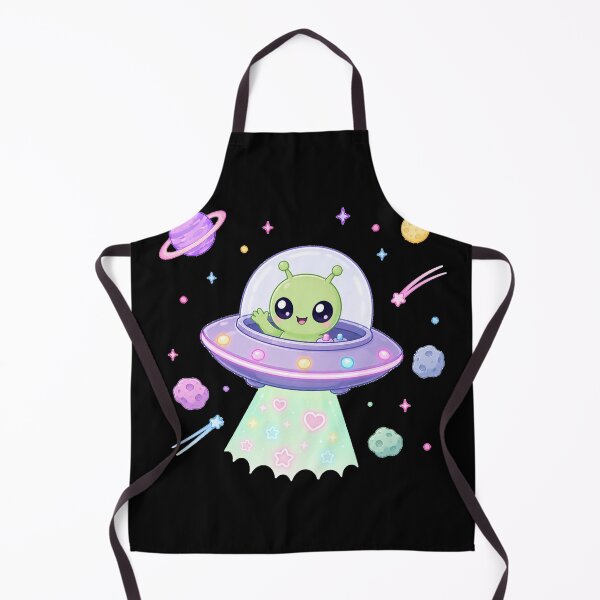 Item preview, Cute Kawaii Alien in UFO Flying Saucer designed and sold by Seculinator.