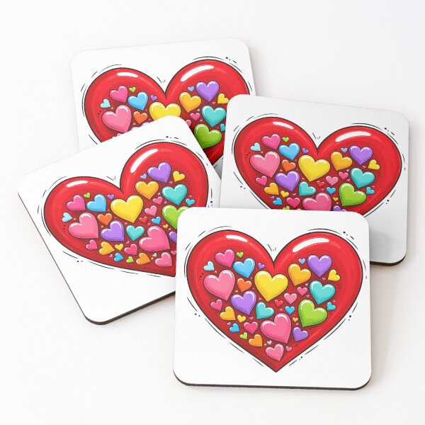 Item preview, Colorful Hearts Inside Heart Cute Love Design designed and sold by KaSenArt26.