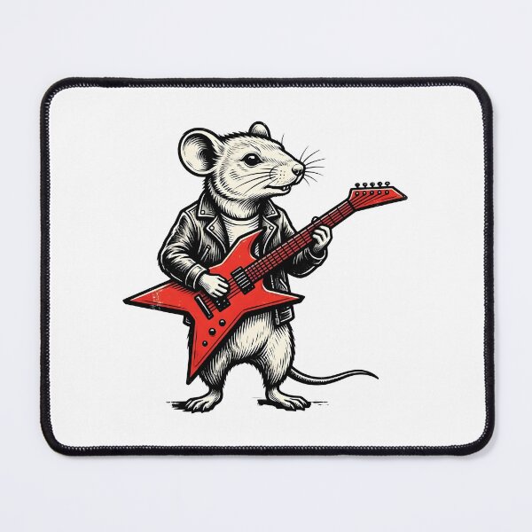 Item preview, Cool Rocker Mouse Heavy Metal Guitarist designed and sold by Smoking_Animals .