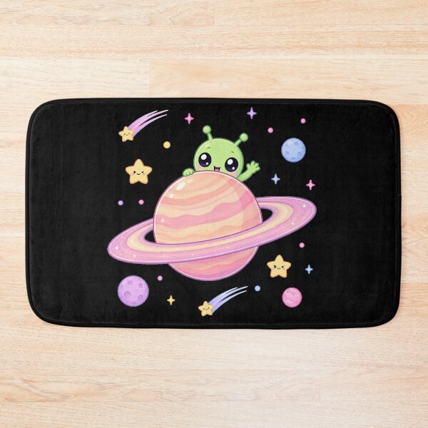 Item preview, Cute Kawaii Alien Hiding Behind Saturn Planet designed and sold by Seculinator.