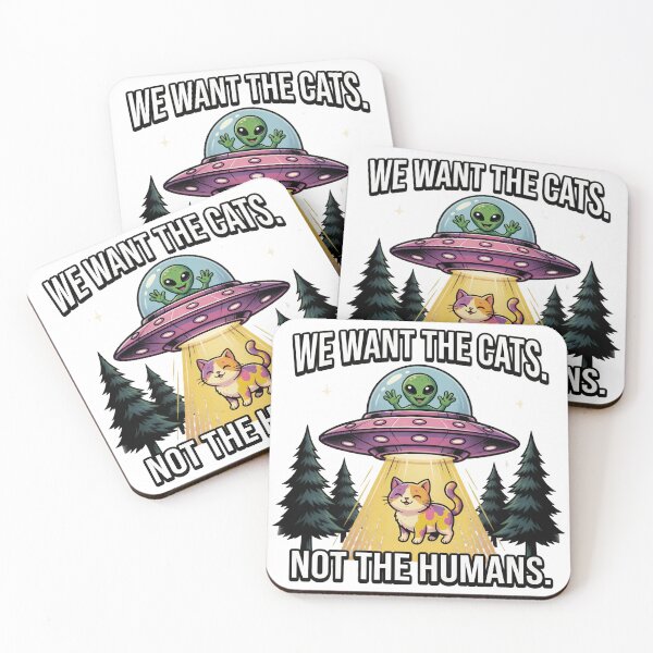 Item preview, We Want The Cats Not The Humans Alien UFO designed and sold by TshirtsOnline-.
