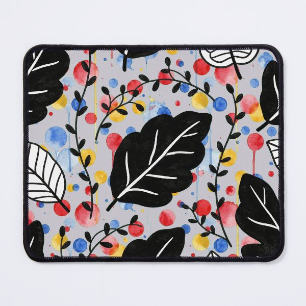 Item preview, Bold Botanical Pattern Gray Blue Background Leaves designed and sold by wissal.studio.