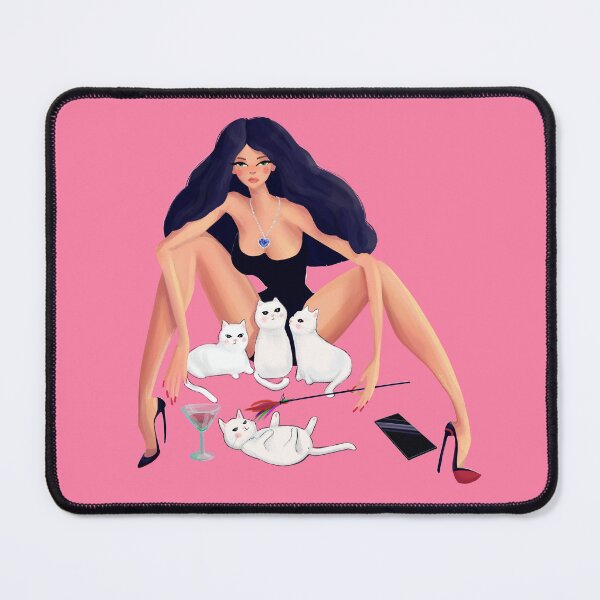 Item preview, Сat Lady Goals-Stylish Independent Woman with Cats Art designed and sold by ArtbyLanaN.