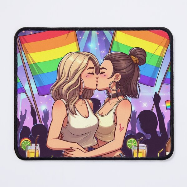 Item preview, Happy Pride! Cute Lesbian Pride Celebration Anime Art | Rainbow Festival LGBTQ+ Shirt, Sticker & Poster designed and sold by DiamondSkyShirt.