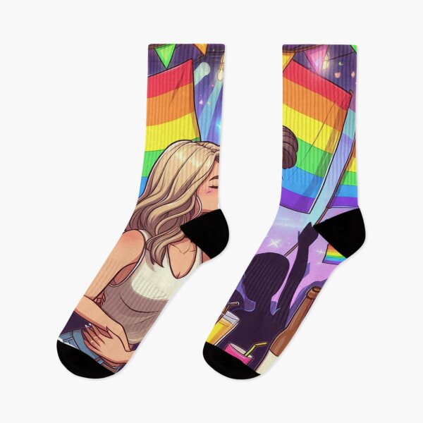 Item preview, Happy Pride! Cute Lesbian Pride Celebration Anime Art | Rainbow Festival LGBTQ+ Shirt, Sticker & Poster designed and sold by DiamondSkyShirt.