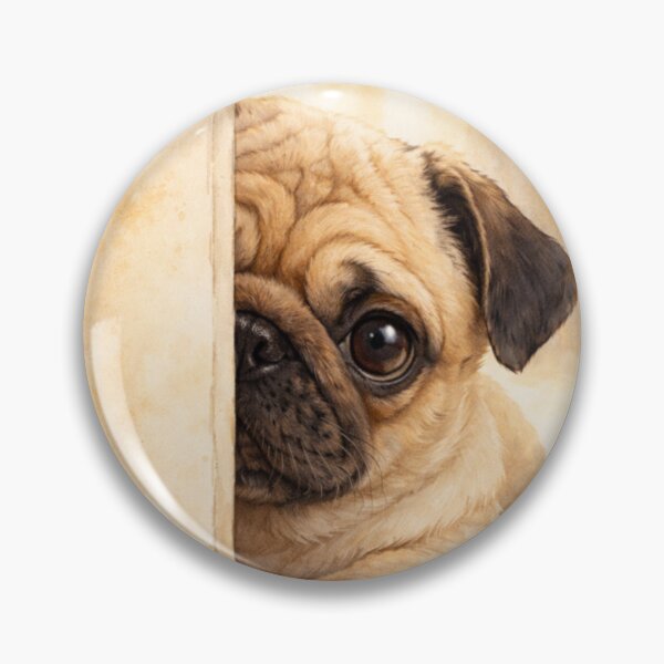 Item preview, Shy Pug – Cute Watercolor Pug Illustration designed and sold by Darlin8888.