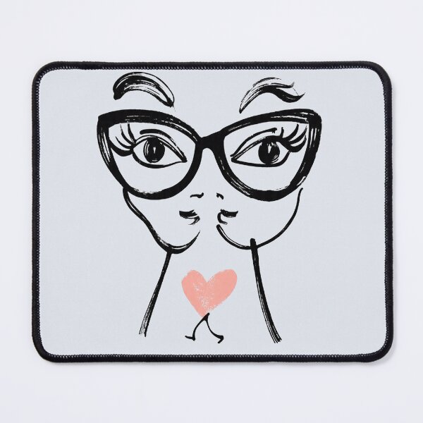 Item preview, Copy of Quirky Glasses Walking Heart Gift for Her - Eccentric Minimal Woman Art designed and sold by PixelQ.