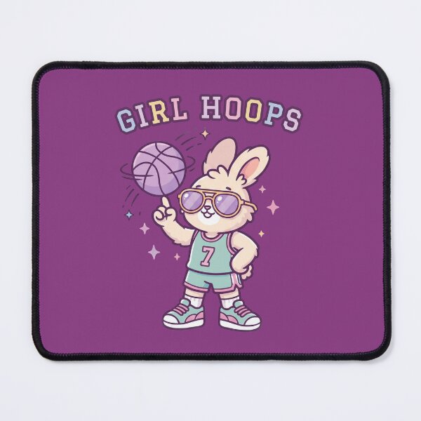 Item preview, Girl Hoops Bunny Kawaii Pastel Women's Basketball Athlete For Sports Fans designed and sold by roarsomethings.