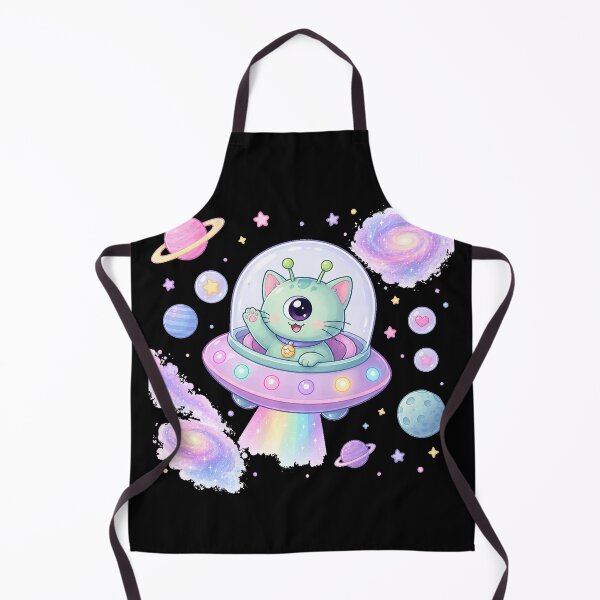 Item preview, Cute Kawaii Alien Cat in UFO Flying Saucer designed and sold by Seculinator.