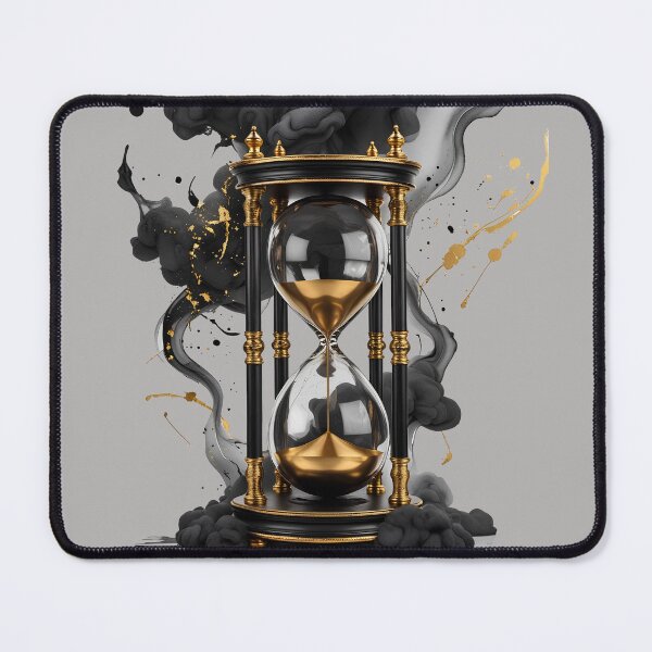 Item preview, Black Gold Hourglass Watercolor Art | Luxury Time Symbol Design designed and sold by Biedroneczka.
