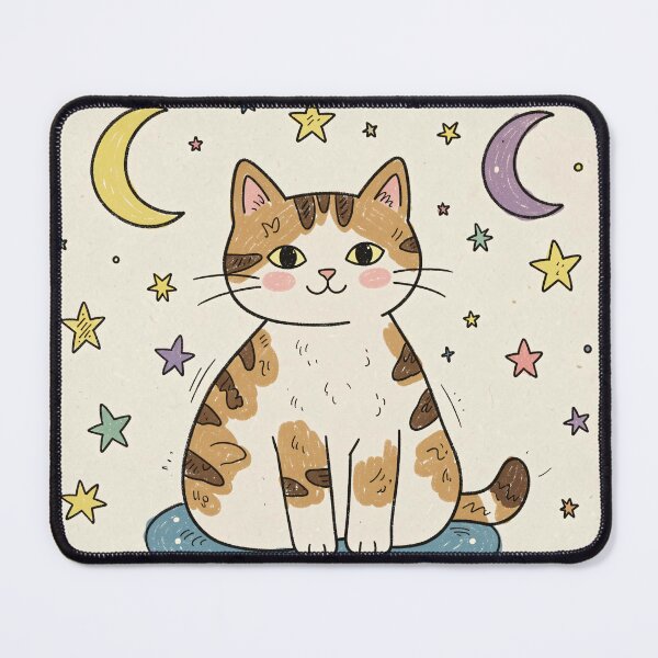 Item preview, Dreamy Starry Cat Illustration designed and sold by ZinouStyles.