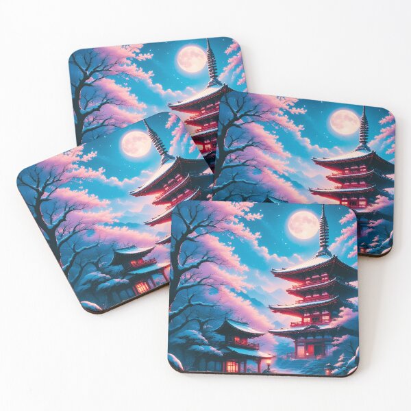 Item preview, Temple of Snow and Blossoms (Yukizakura no Tera)  designed and sold by ZenGrooves.