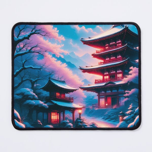 Item preview, Temple of Snow and Blossoms (Yukizakura no Tera) designed and sold by ZenGrooves.