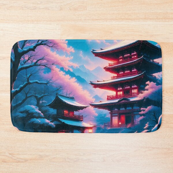 Item preview, Temple of Snow and Blossoms (Yukizakura no Tera)  designed and sold by ZenGrooves.