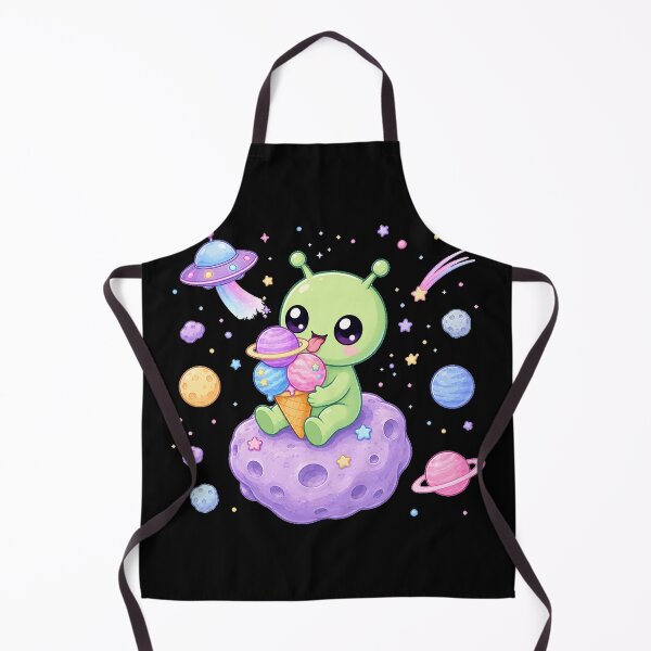 Item preview, Cute Kawaii Alien Eating Cosmic Planet Ice Cream designed and sold by Seculinator.