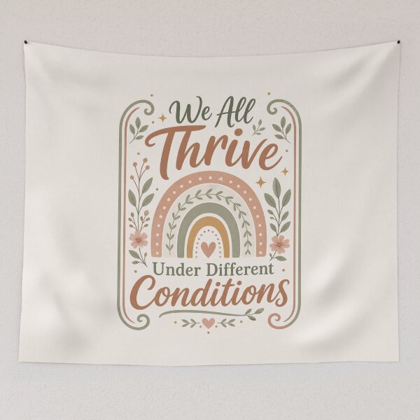Item preview, We All Thrive Under Different Conditions Boho Rainbow Floral designed and sold by SunfullyYours.