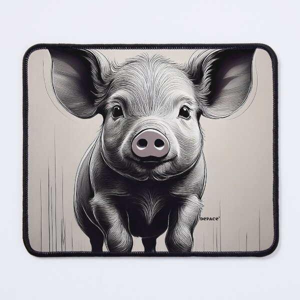 Item preview, Pig - Minimal Abstract Full Body Piglet Portrait in Grayscale designed and sold by mrpropcake.