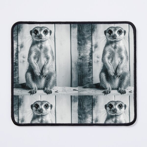 Item preview, Meerkat - Charming Black and White Meerkat on Rustic White Canvas designed and sold by mrpropcake.