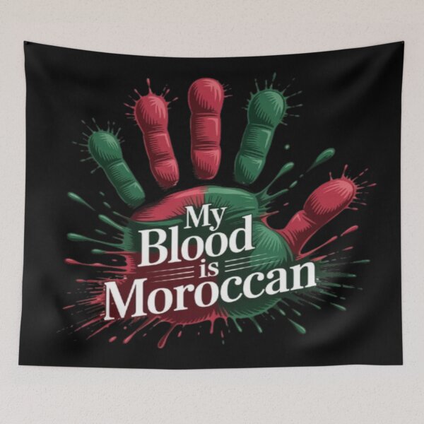 Item preview, My Blood is Moroccan Pride Flag Handprint designed and sold by DailySparks.