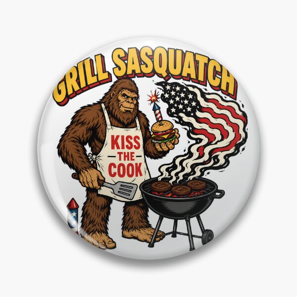 Item preview, Patriotic Grill Sasquatch Fourth July BBQ Bigfoot designed and sold by chattsuede.