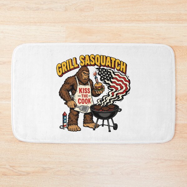 Item preview, Patriotic Grill Sasquatch Fourth July BBQ Bigfoot designed and sold by chattsuede.