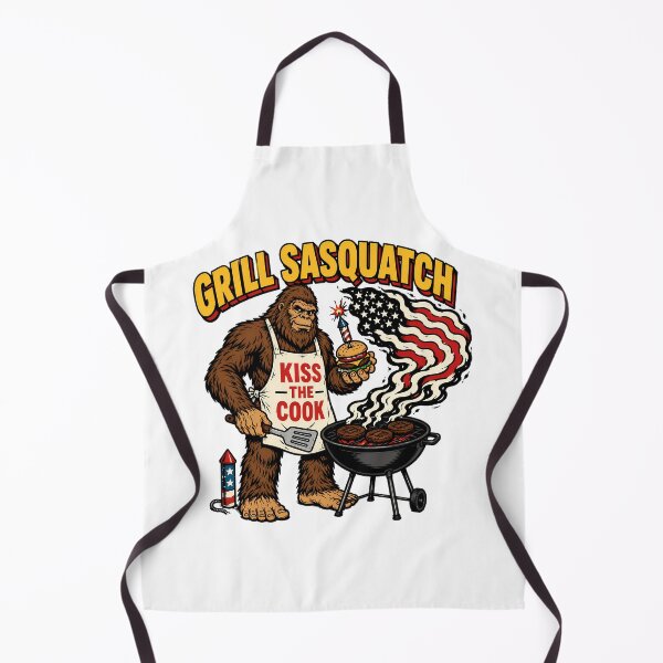 Item preview, Patriotic Grill Sasquatch Fourth July BBQ Bigfoot designed and sold by chattsuede.