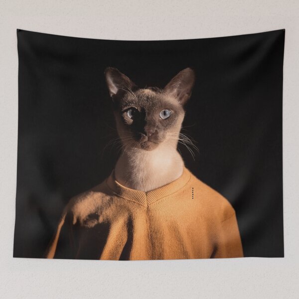 Item preview, Cat - Silent Grace of the Russian Blue at Night designed and sold by mrpropcake.